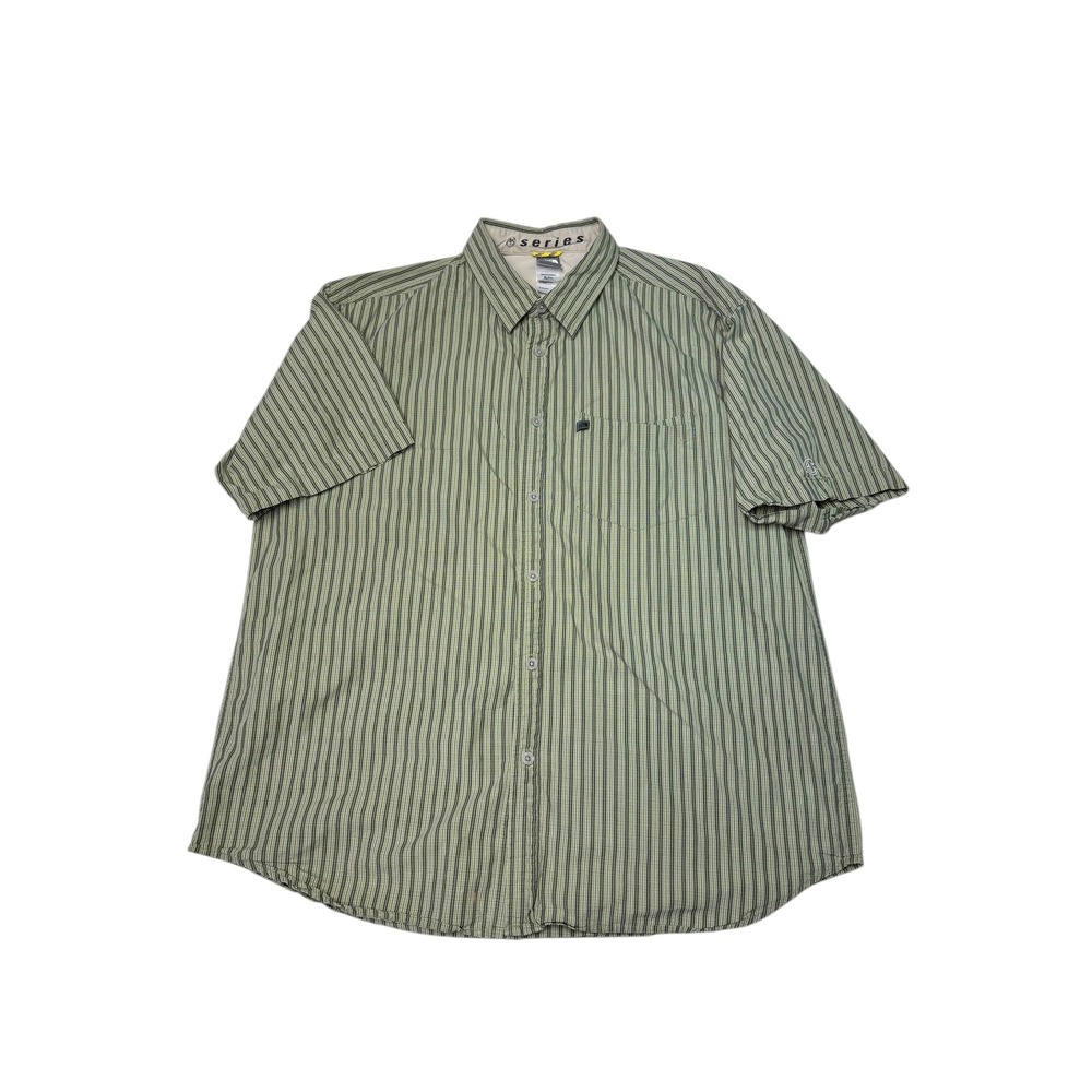 The North Face A Series Mens XL Plaid Short Sleeve Button Up Shirt Green Cotton